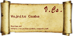 Vojnits Csaba névjegykártya